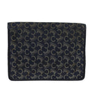 CELINE C Macadam Canvas Clutch Bag Navy Auth bs14643-3