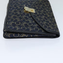 CELINE C Macadam Canvas Clutch Bag Navy Auth bs14643-4