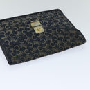 CELINE C Macadam Canvas Clutch Bag Navy Auth bs14643-6