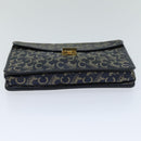 CELINE C Macadam Canvas Clutch Bag Navy Auth bs14643-7