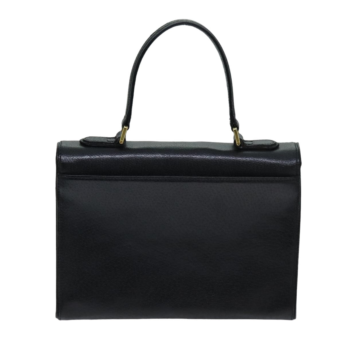 VALENTINO Hand Bag Leather Black Auth bs14654