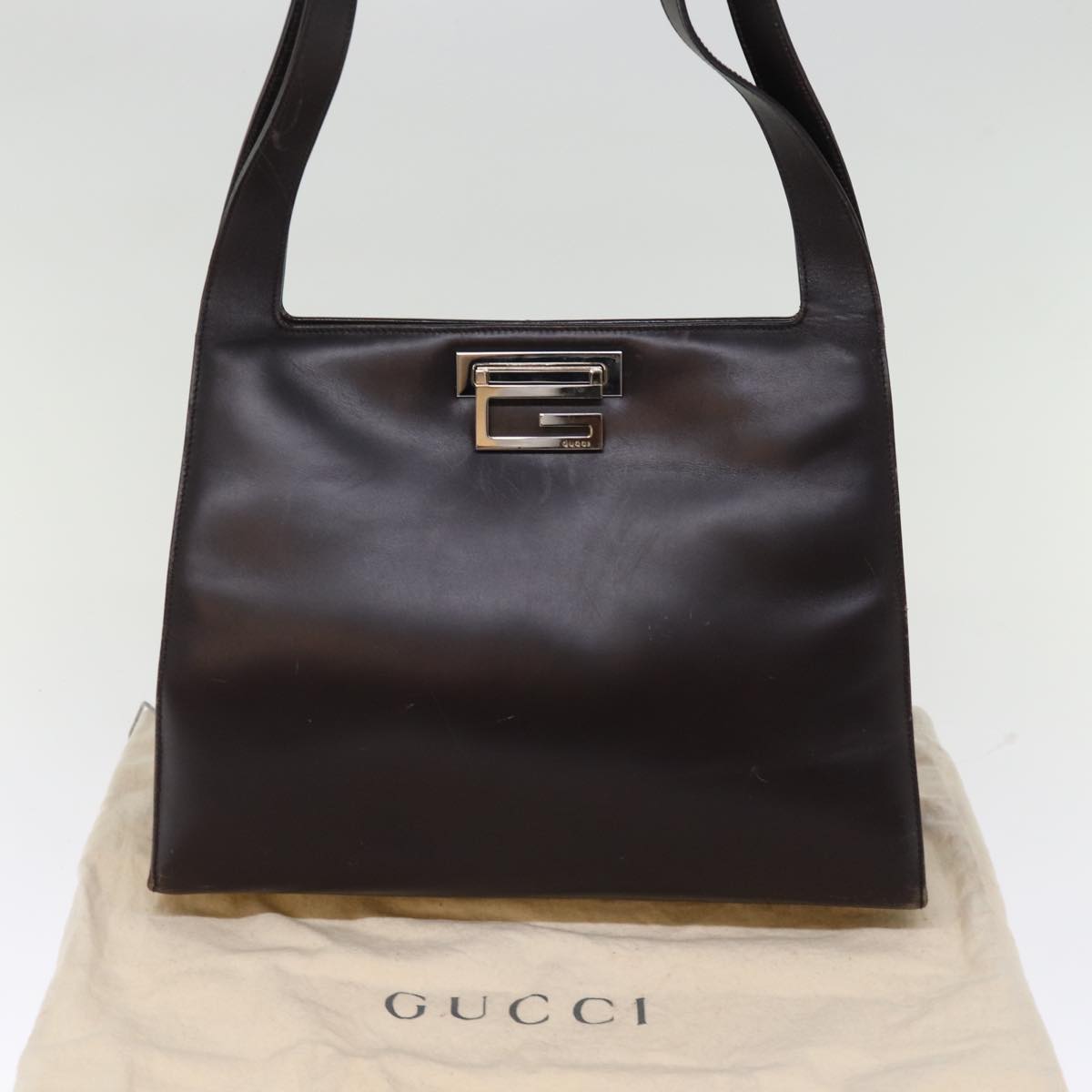 GUCCI Shoulder Bag Leather Brown 001 3038 Auth bs14657