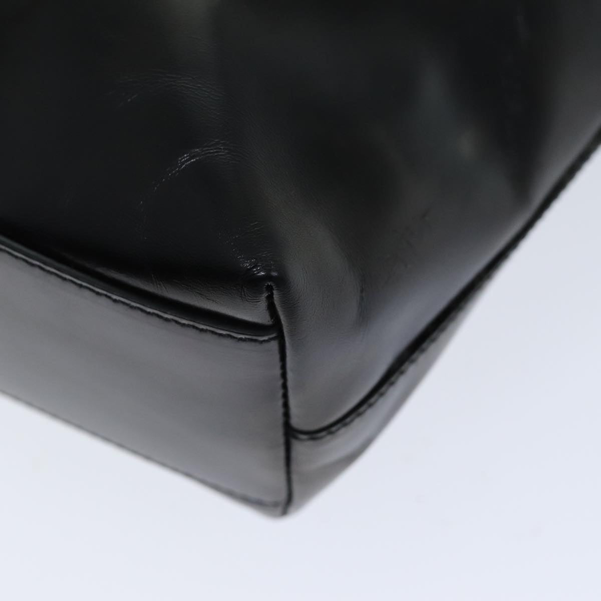 PRADA Hand Bag Leather Black Auth bs14681
