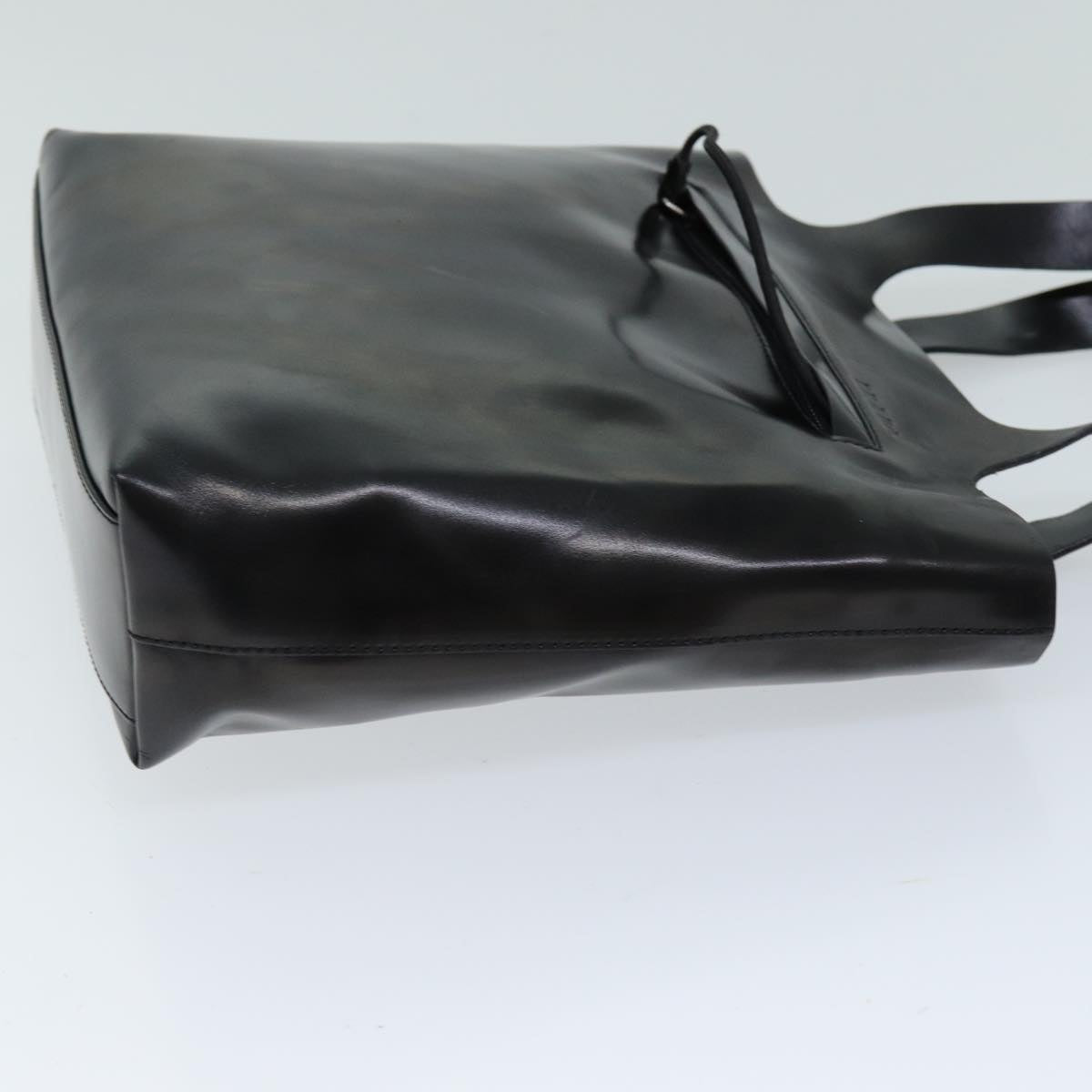 PRADA Hand Bag Leather Black Auth bs14681