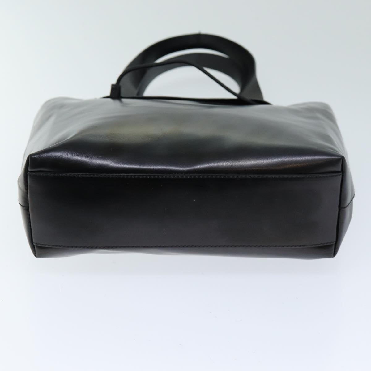 PRADA Hand Bag Leather Black Auth bs14681