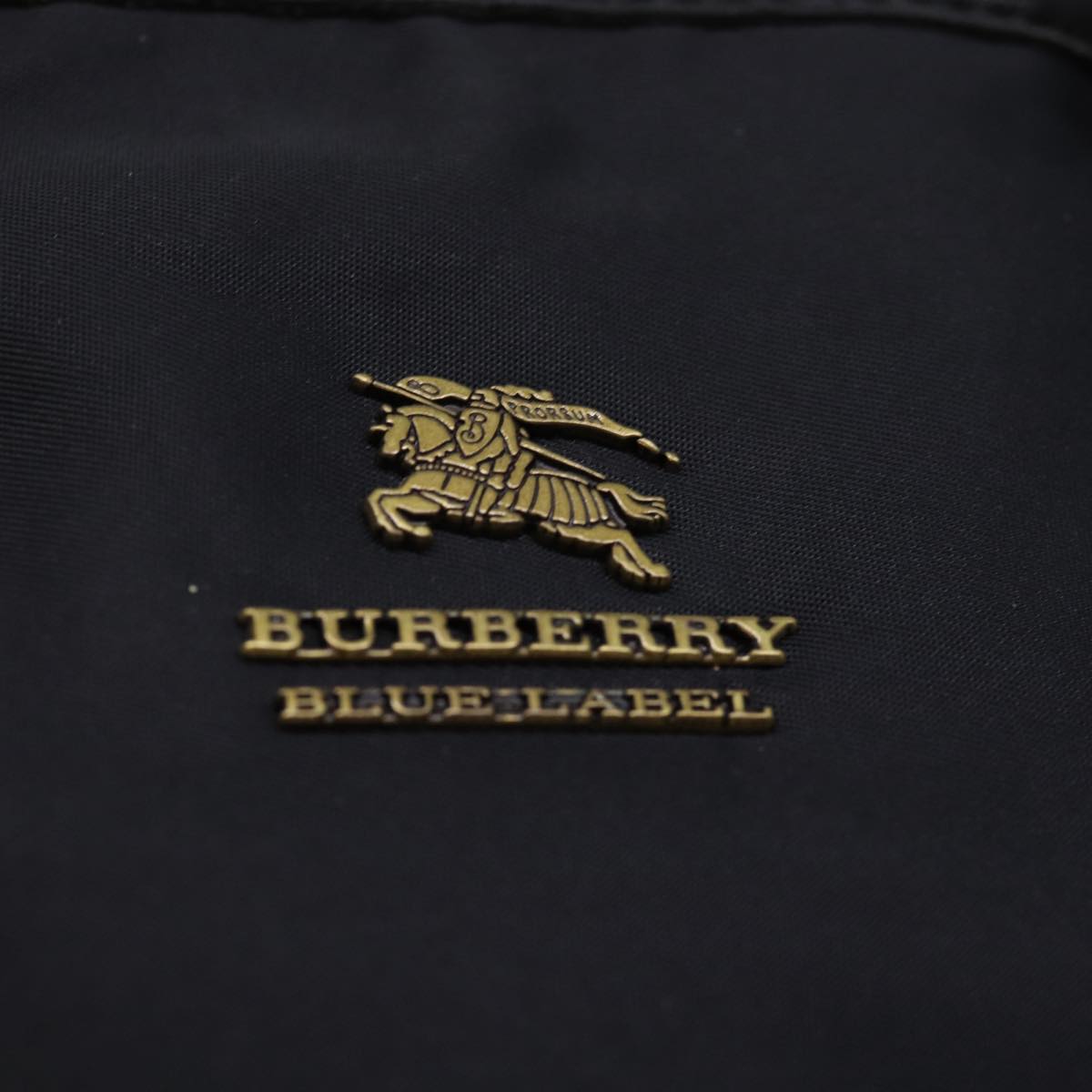 BURBERRY Blue Label Hand Bag Nylon 2way Black Auth bs14689