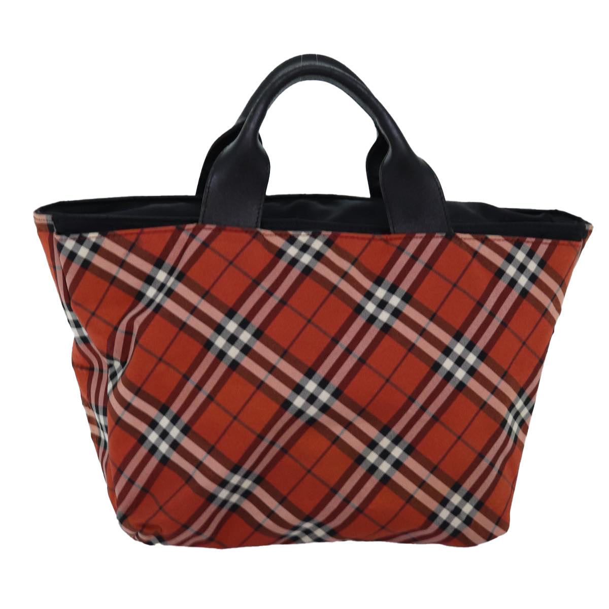 BURBERRY Nova Check Hand Bag Nylon Red Auth bs14690 - 0