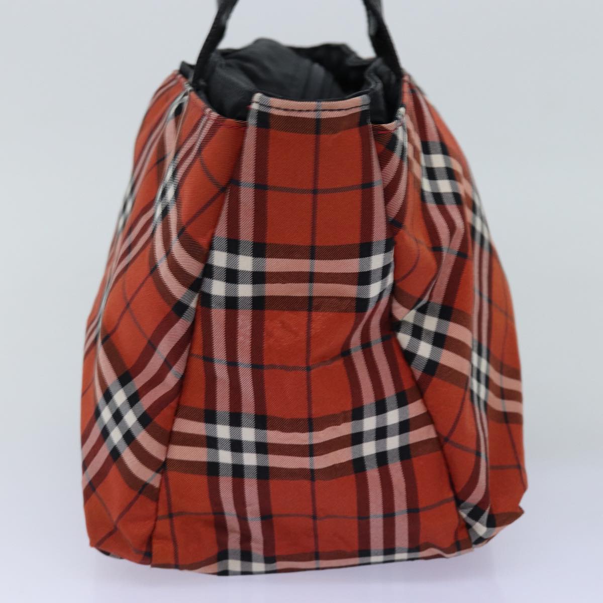 BURBERRY Nova Check Hand Bag Nylon Red Auth bs14690