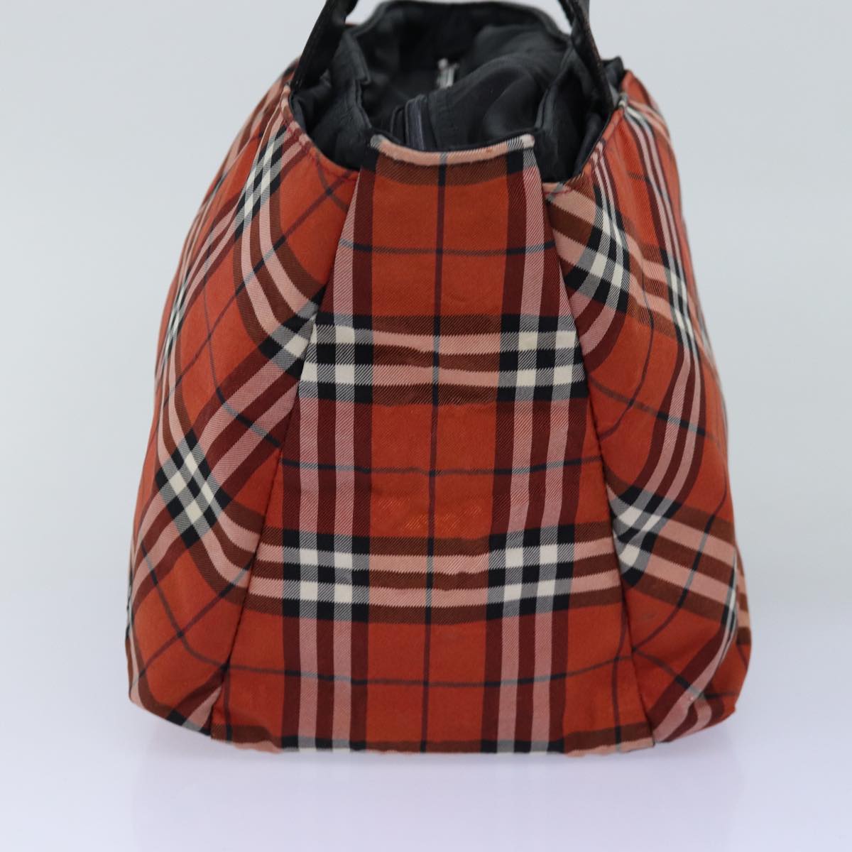 BURBERRY Nova Check Hand Bag Nylon Red Auth bs14690