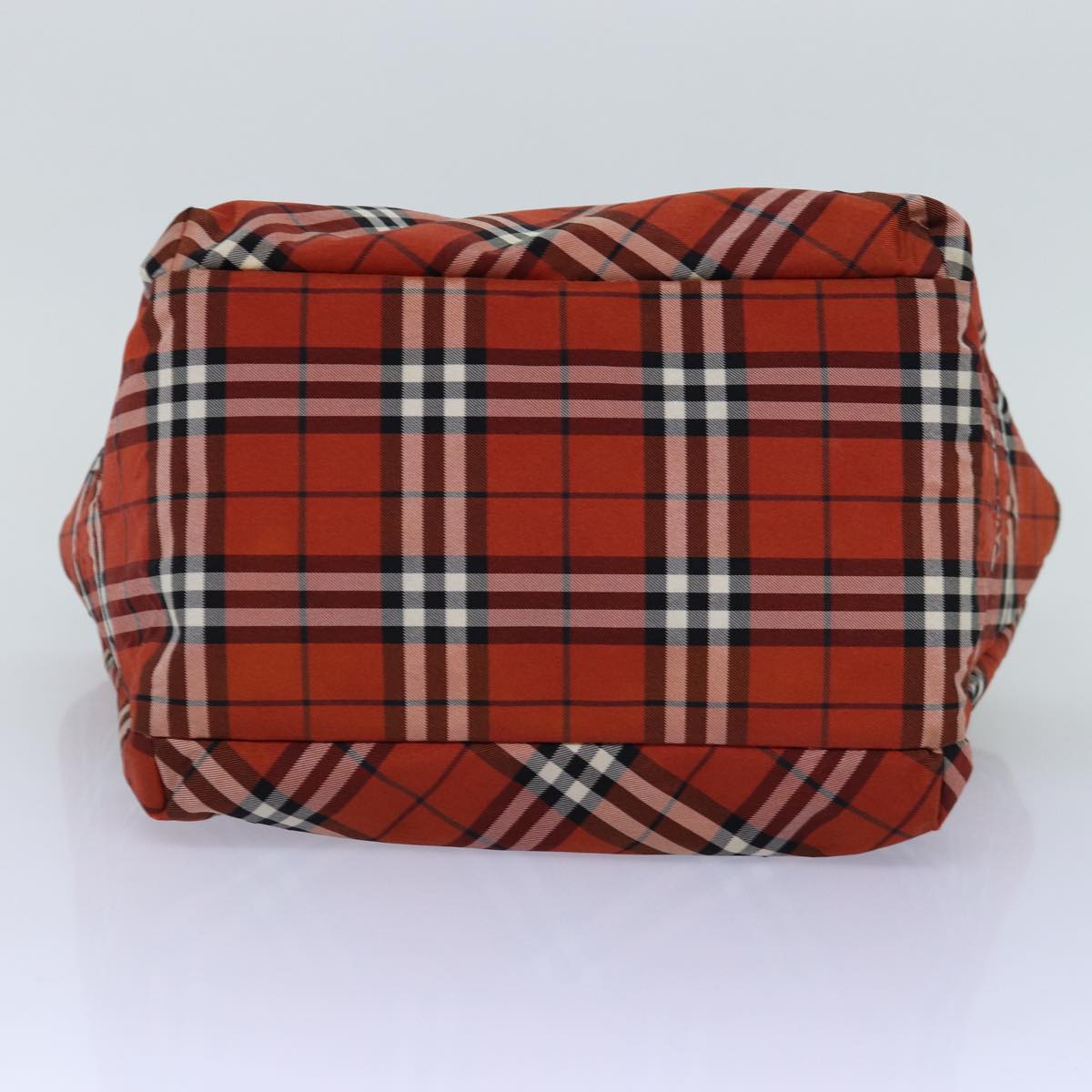 BURBERRY Nova Check Hand Bag Nylon Red Auth bs14690