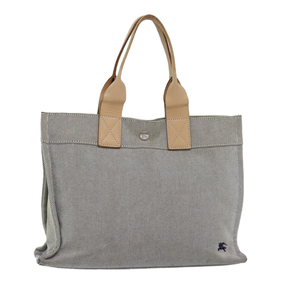 BURBERRY Blue Label Hand Bag Canvas Gray Auth bs14691