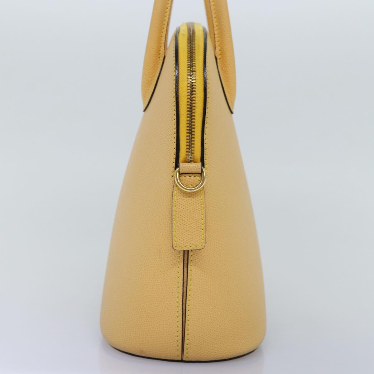 CELINE Hand Bag Leather 2way Yellow Auth bs14695