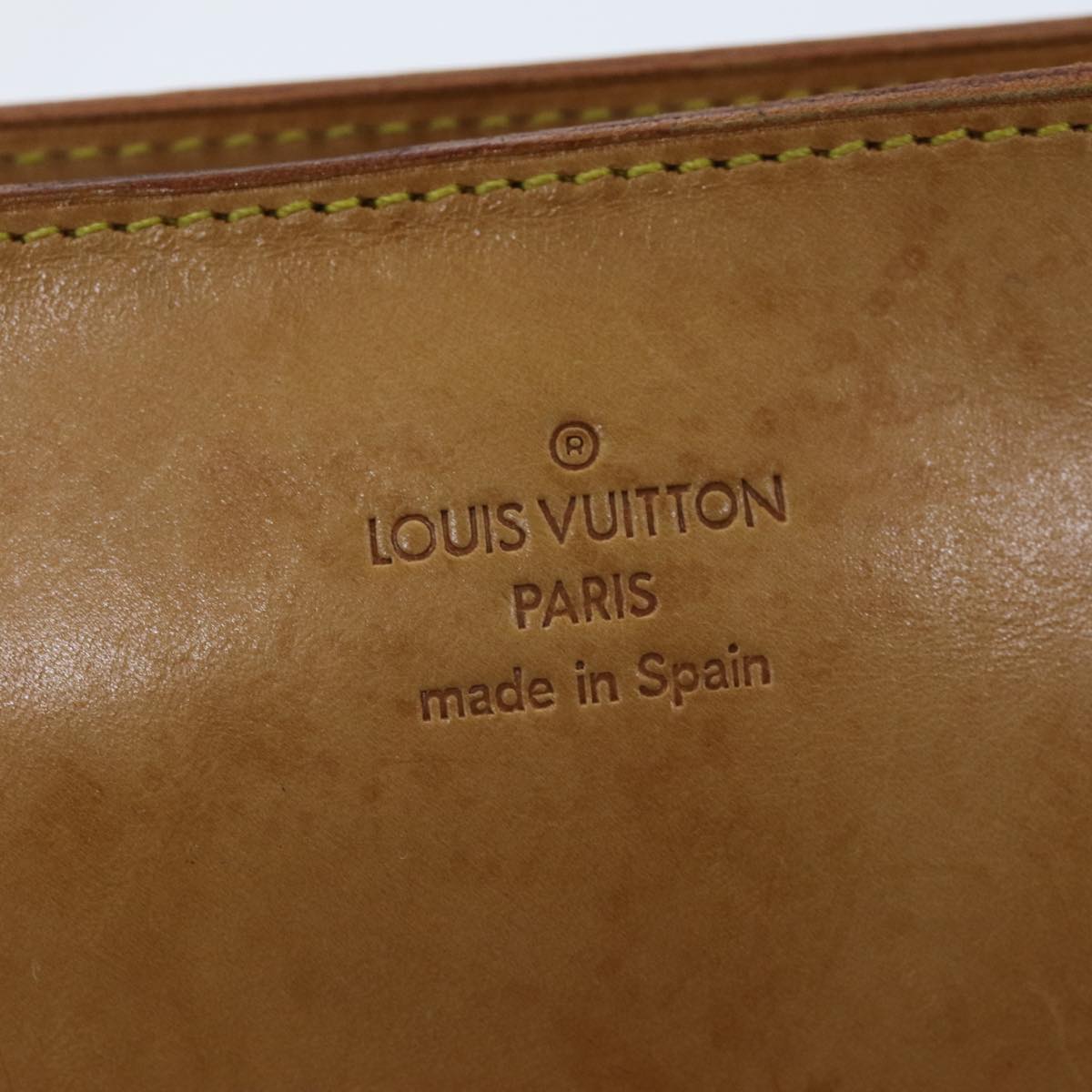 LOUIS VUITTON Nomad Accessory Pouch Leather Beige LV Auth bs14705