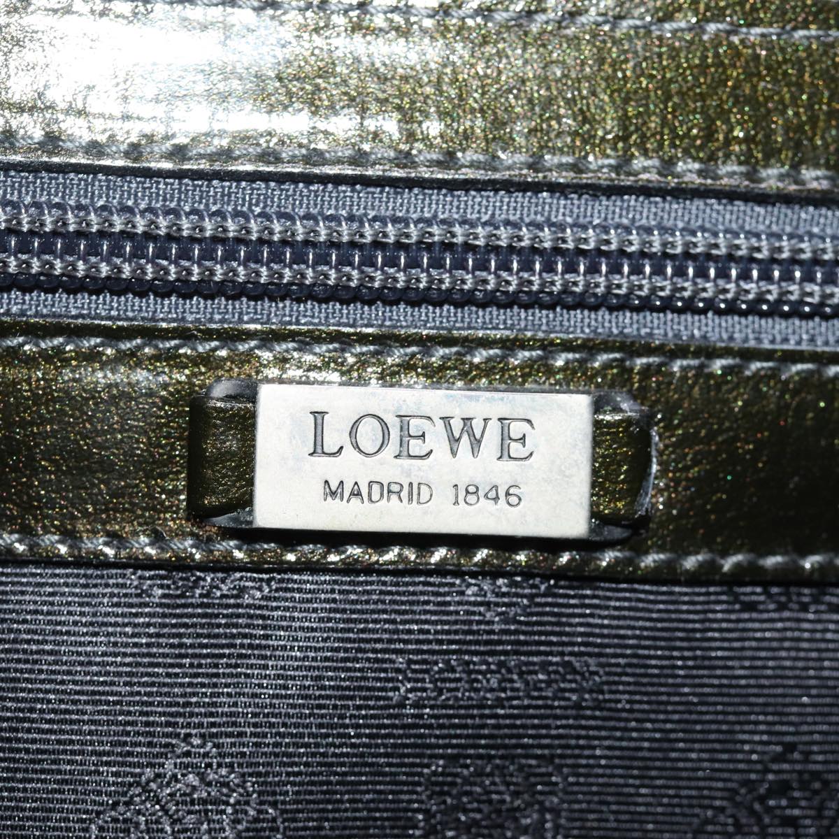 LOEWE Velazquez Hand Bag Enamel Leather Black Auth bs14706