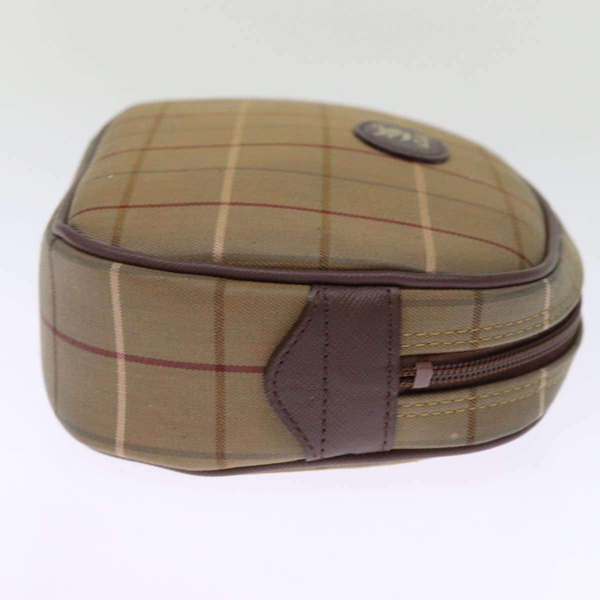 Burberrys Nova Check Pouch Canvas Beige Auth bs14713