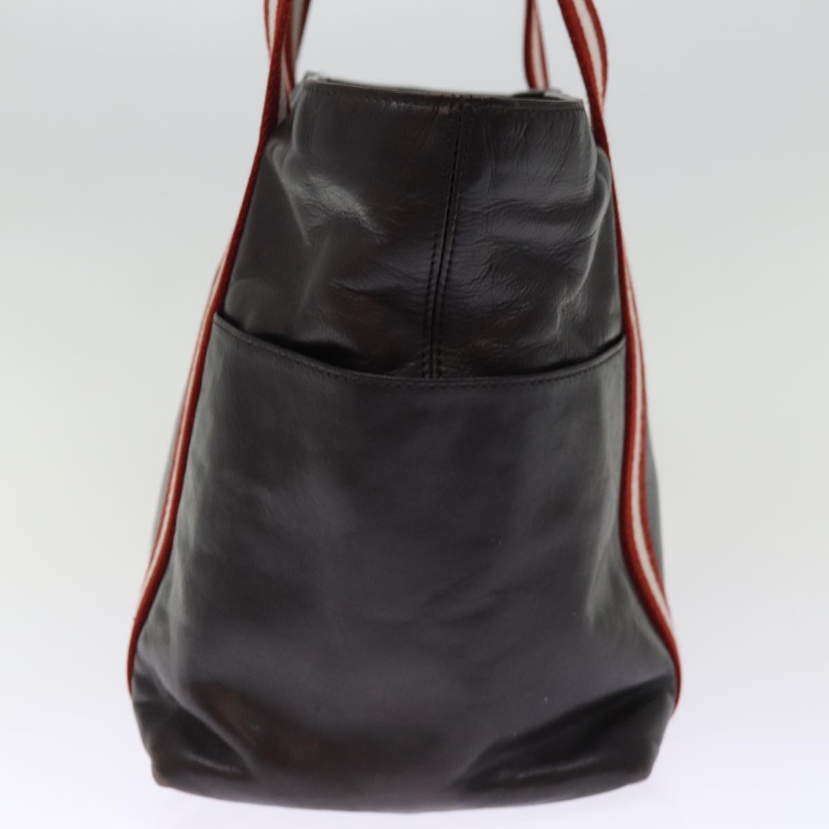 BALLY Tote Bag Leather Brown Auth bs14717