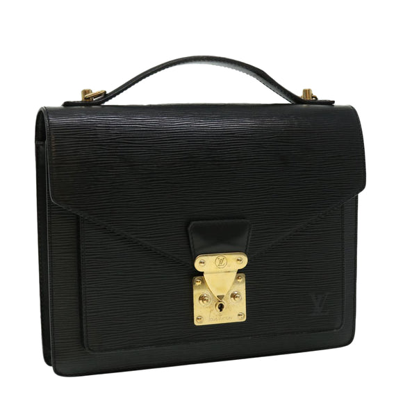 LOUIS VUITTON Epi Monceau Hand Bag Black M52123 LV Auth bs1472