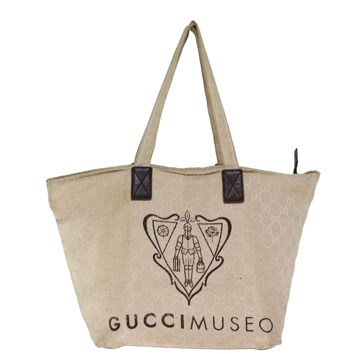 GUCCI Tote Bag Canvas Beige 283416 Auth bs14730