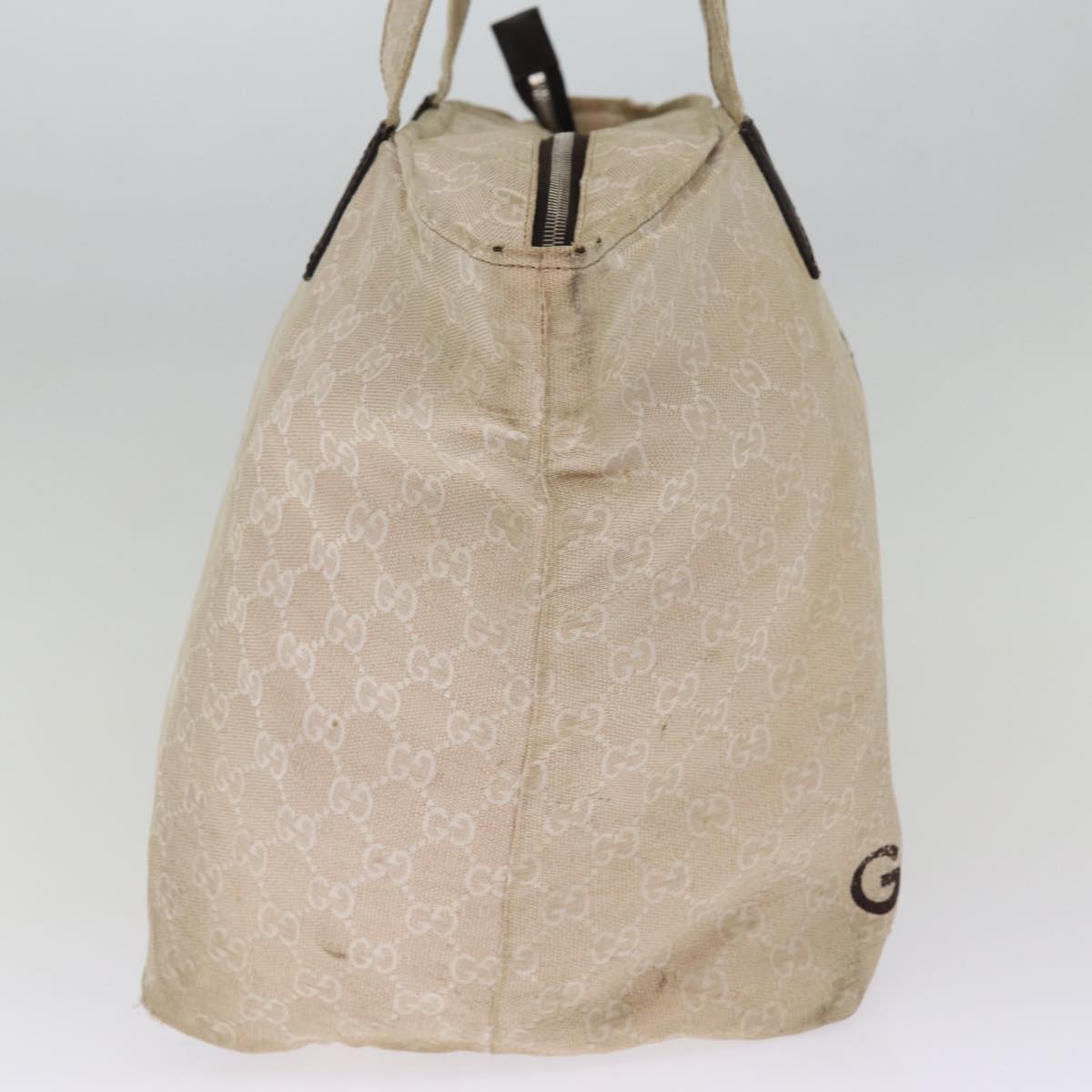 GUCCI Tote Bag Canvas Beige 283416 Auth bs14730