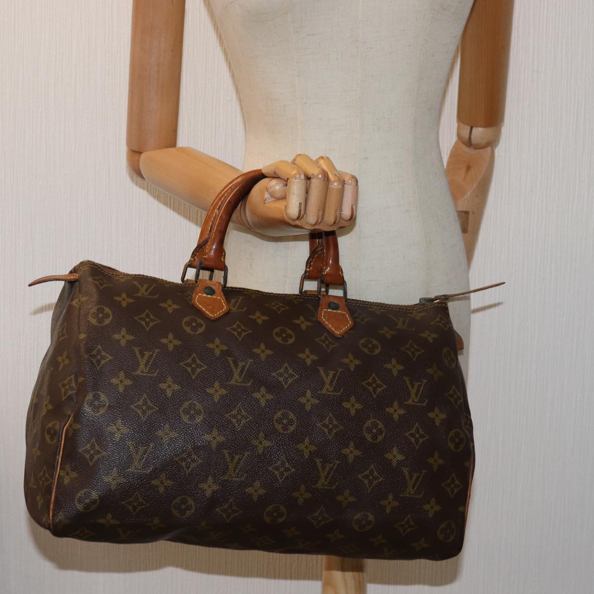 LOUIS VUITTON Monogram Speedy 35 Hand Bag M41524 LV Auth bs14747