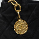 CHANEL Matelasse Tote Bag Suede Standard Black CC Auth bs14754-17