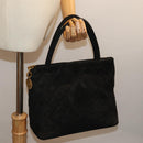 CHANEL Matelasse Tote Bag Suede Standard Black CC Auth bs14754-22