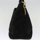CHANEL Matelasse Tote Bag Suede Standard Black CC Auth bs14754-3