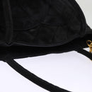 CHANEL Matelasse Tote Bag Suede Standard Black CC Auth bs14754-6