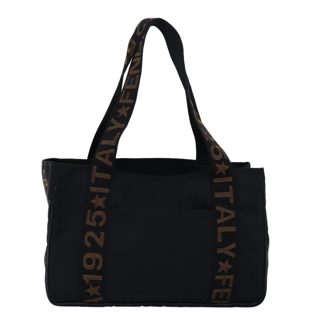 FENDI Tote Bag Nylon Black Auth bs14772