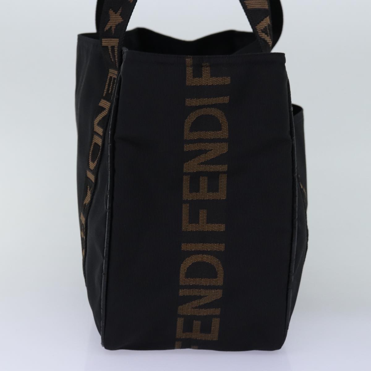 FENDI Tote Bag Nylon Black Auth bs14772