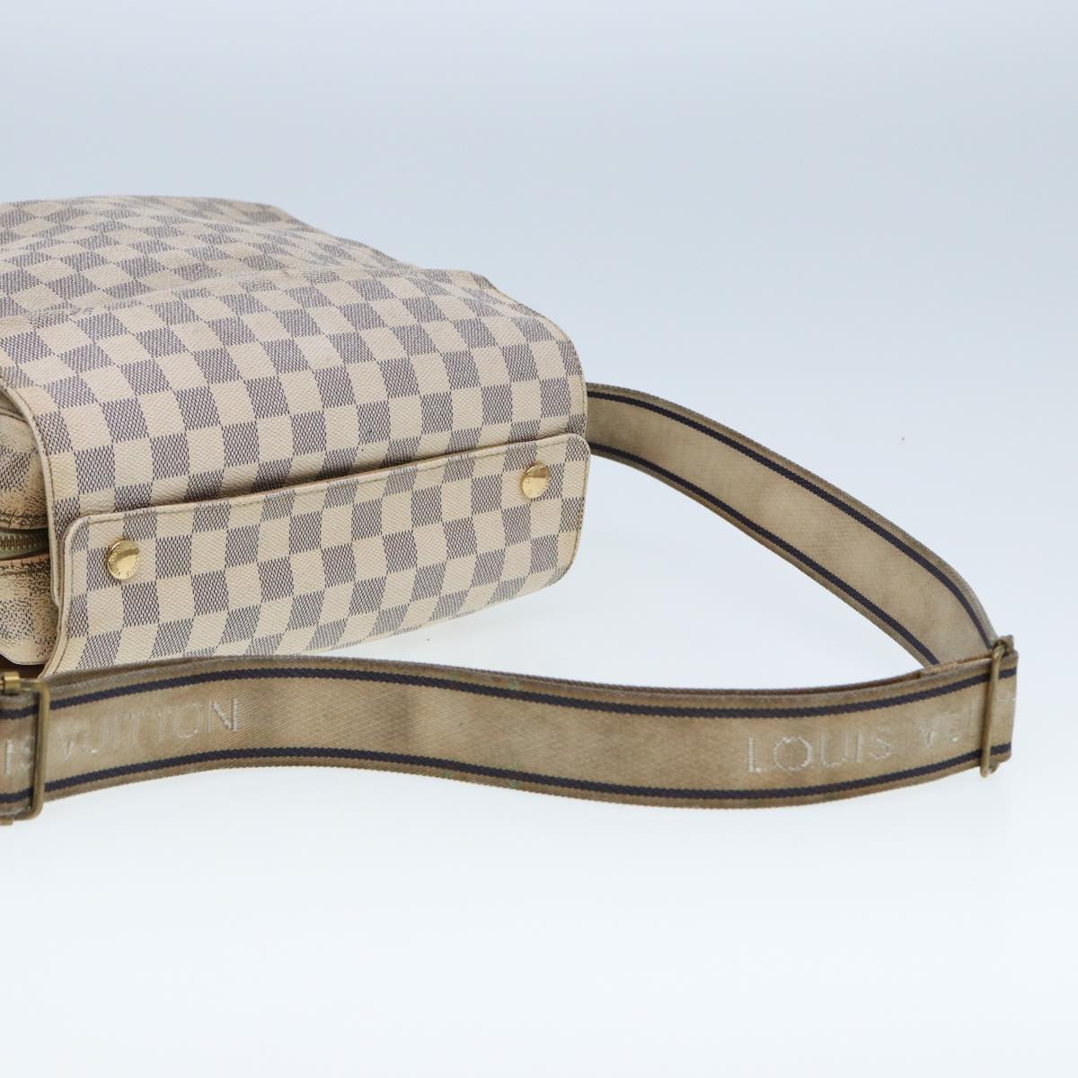 LOUIS VUITTON Damier Azur Naviglio Shoulder Bag N51189 LV Auth bs14776