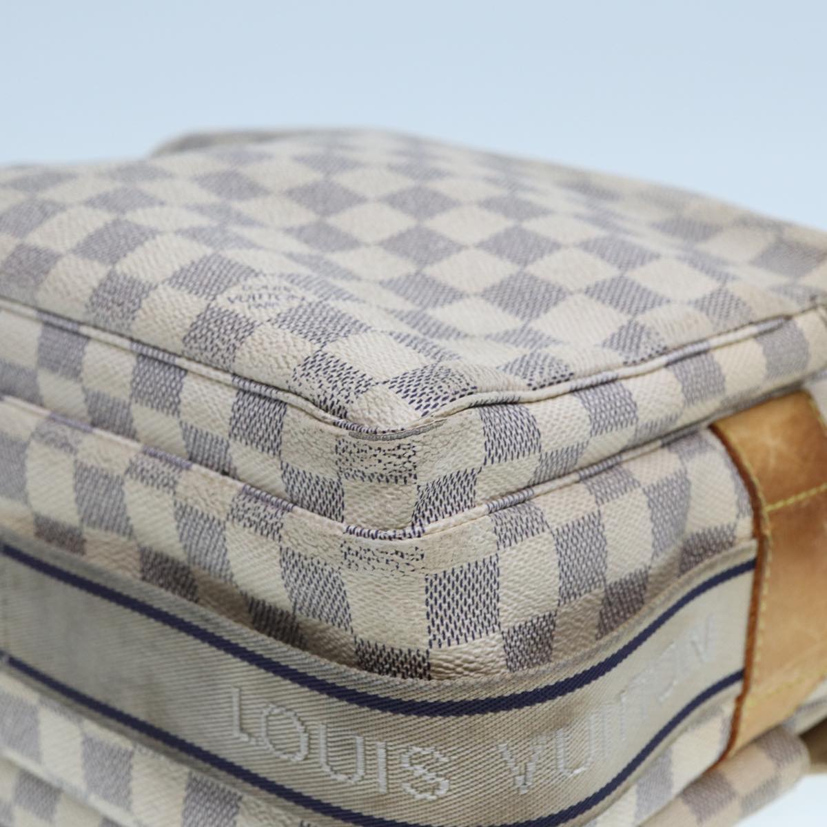 LOUIS VUITTON Damier Azur Naviglio Shoulder Bag N51189 LV Auth bs14776