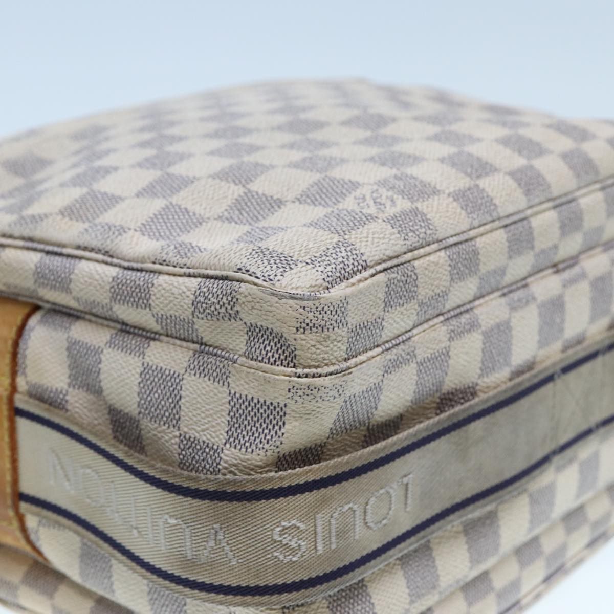 LOUIS VUITTON Damier Azur Naviglio Shoulder Bag N51189 LV Auth bs14776