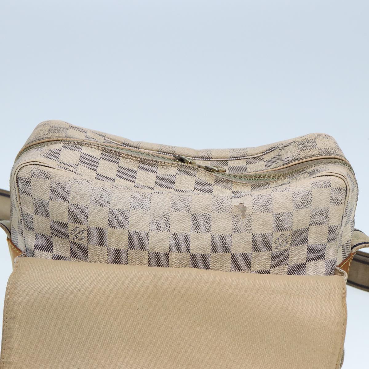 LOUIS VUITTON Damier Azur Naviglio Shoulder Bag N51189 LV Auth bs14776