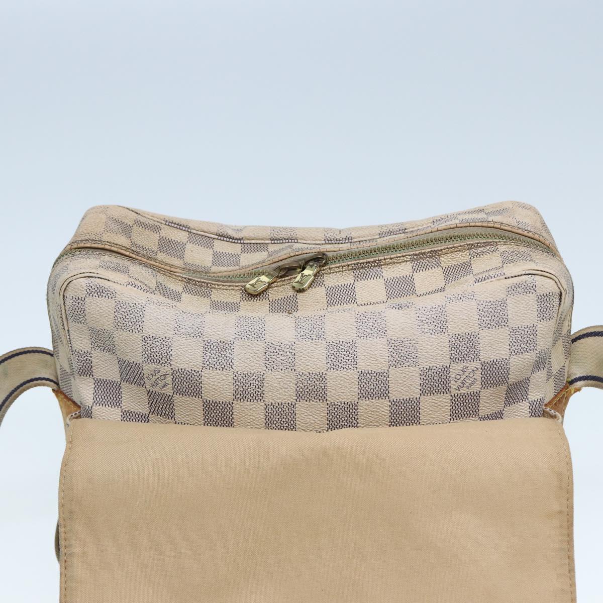 LOUIS VUITTON Damier Azur Naviglio Shoulder Bag N51189 LV Auth bs14776