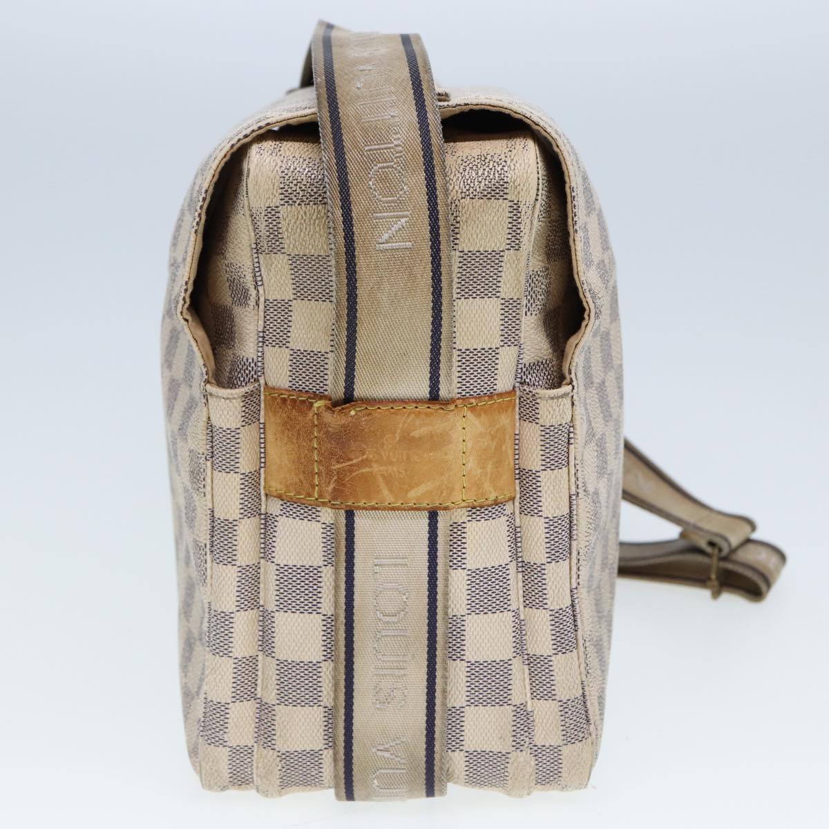 LOUIS VUITTON Damier Azur Naviglio Shoulder Bag N51189 LV Auth bs14776