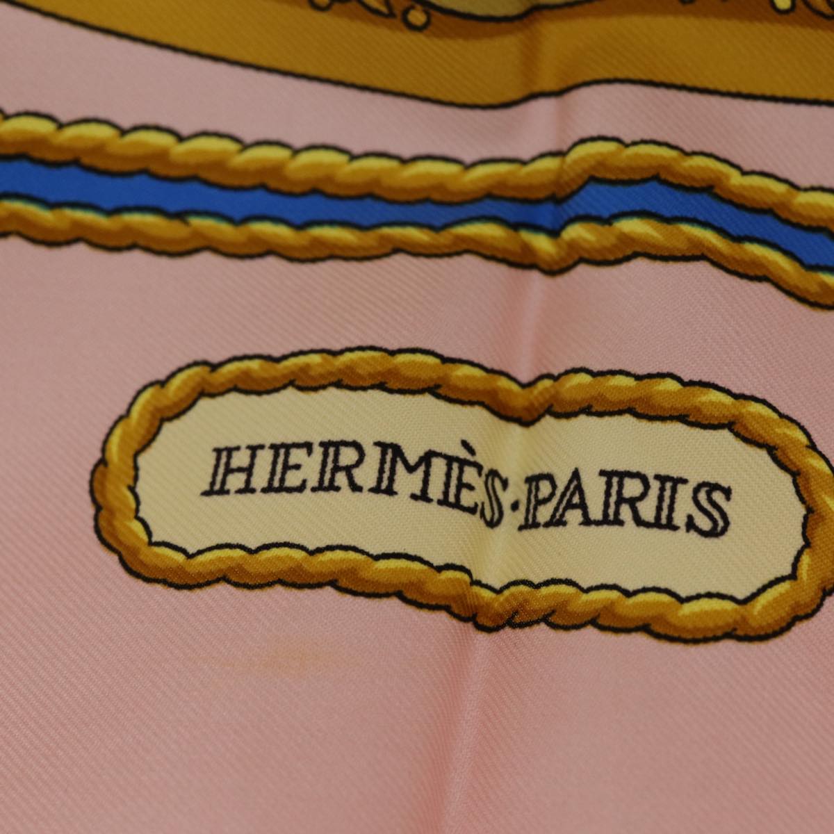 HERMES Carre 90 Scarf ""HOMMAGE A CHARLES GARNIER"" Silk Pink Auth bs14777