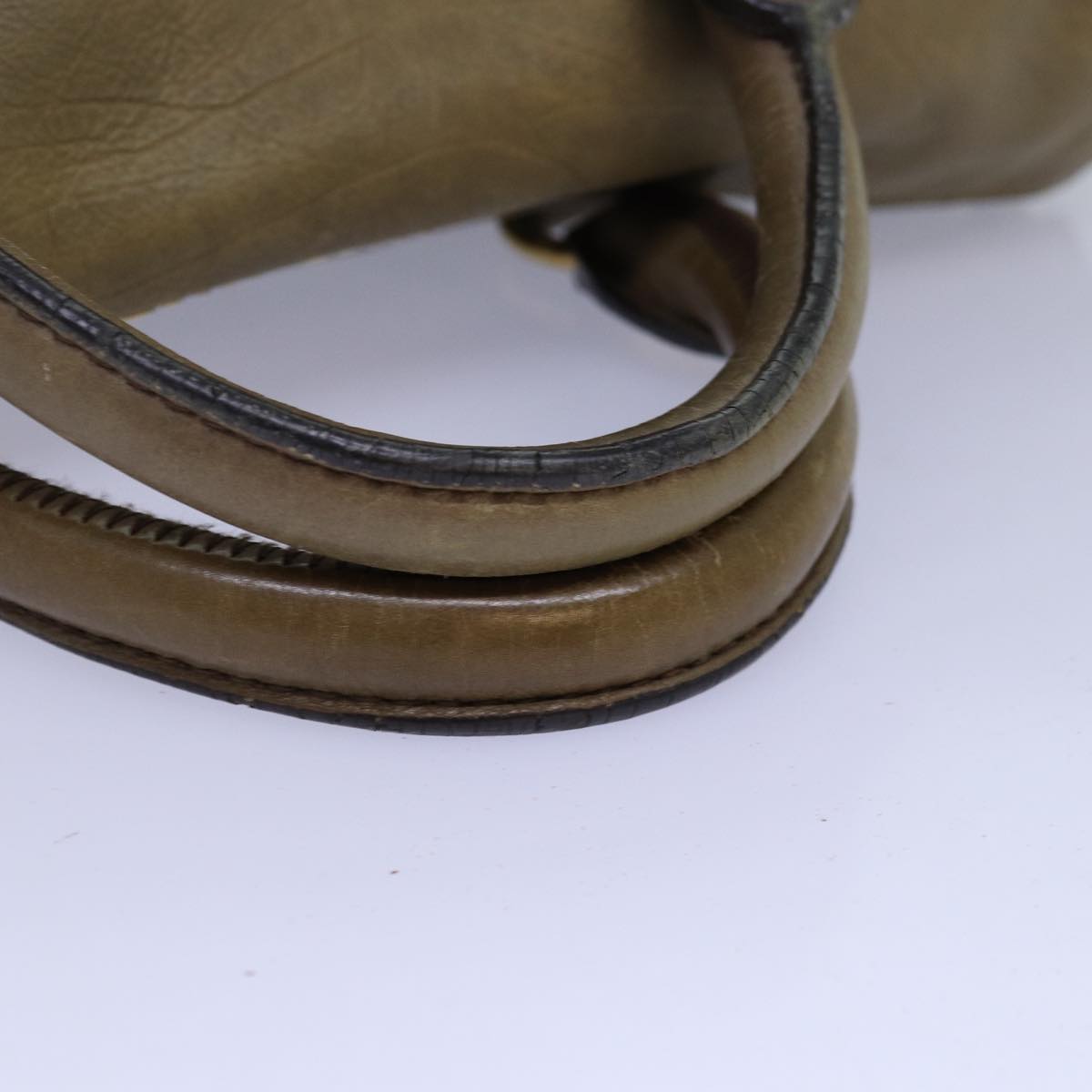 Miu Miu Hand Bag Leather 2way Beige Auth bs14781