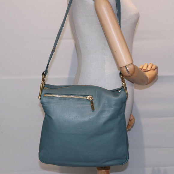 Chloe Shoulder Bag Leather Turquoise Blue Auth bs14789