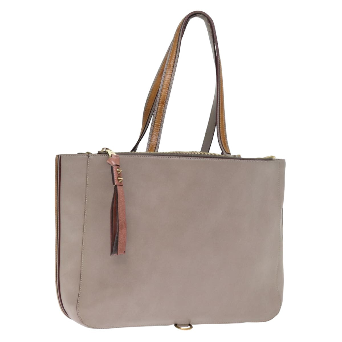 Chloe Tote Bag Leather Gray Auth bs14790