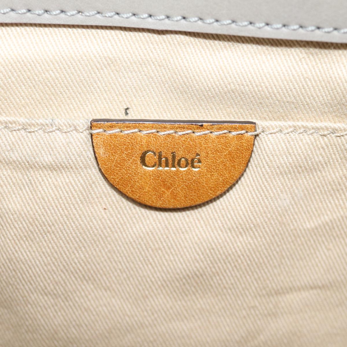 Chloe Tote Bag Leather Gray Auth bs14790