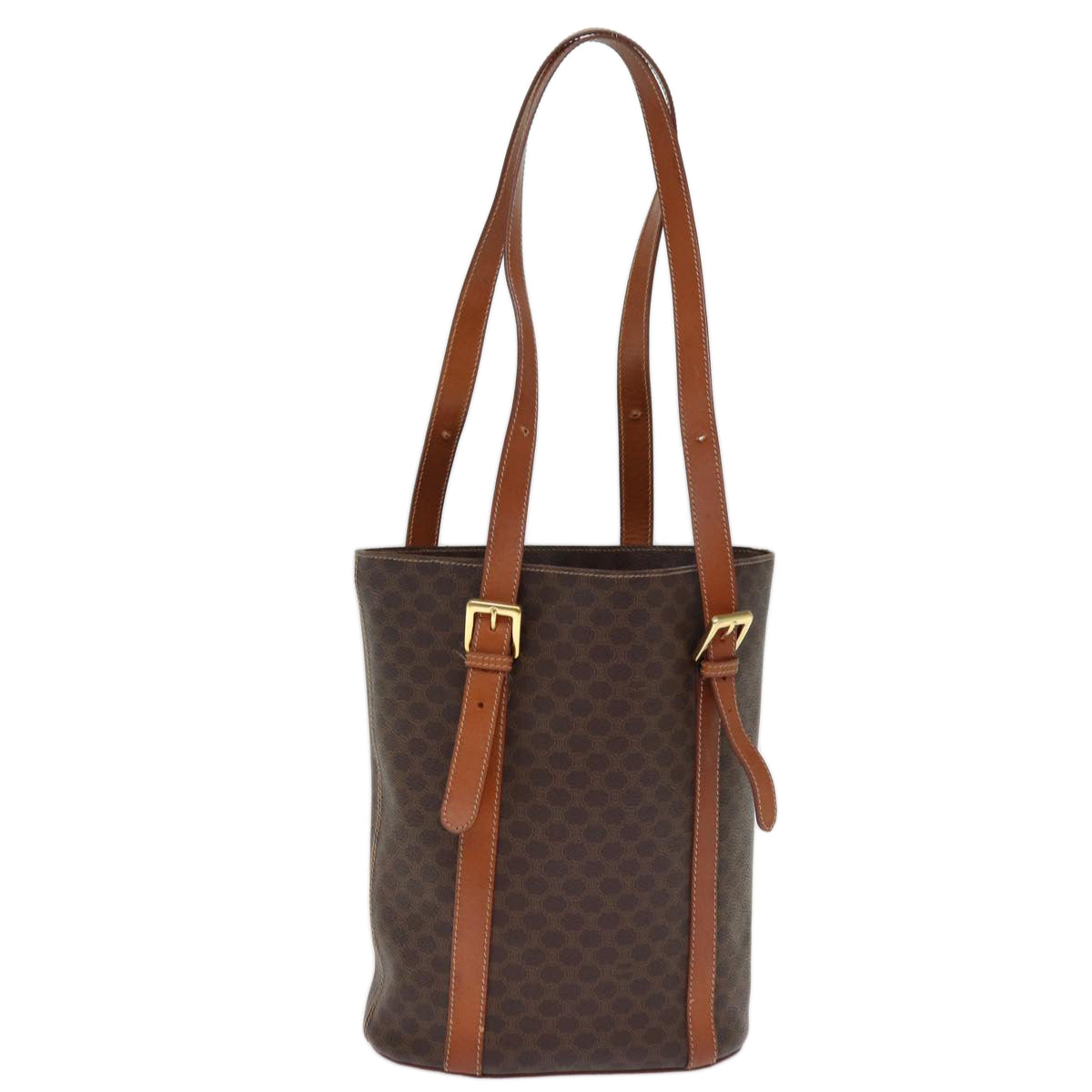 CELINE Macadam Canvas Tote Bag PVC Brown Auth bs14791