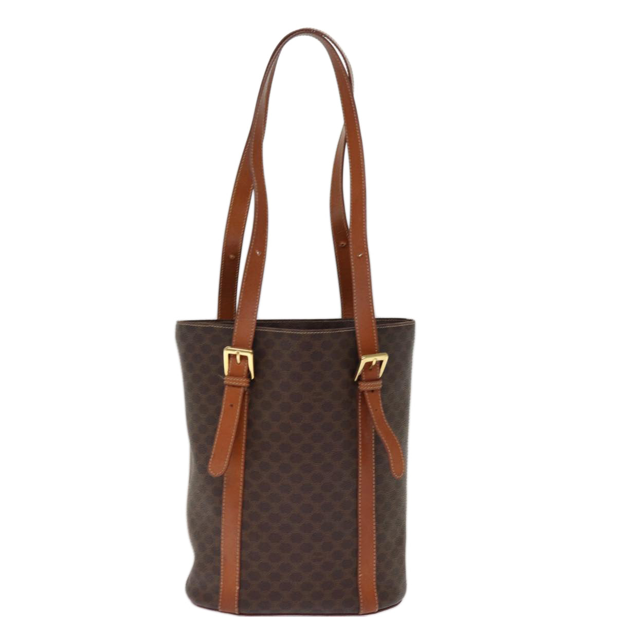 CELINE Macadam Canvas Tote Bag PVC Brown Auth bs14791