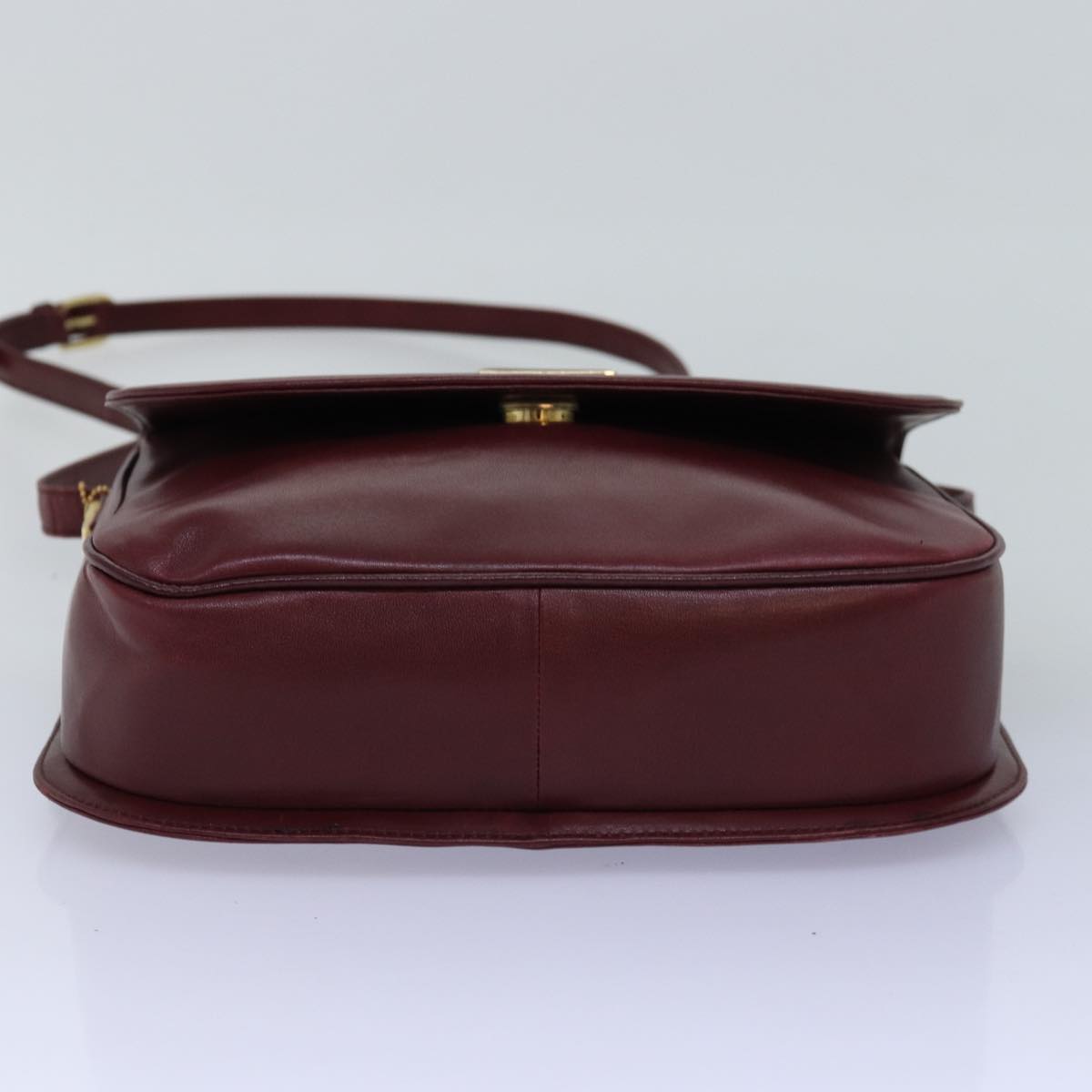 GIVENCHY Shoulder Bag Leather Bordeaux Auth bs14795