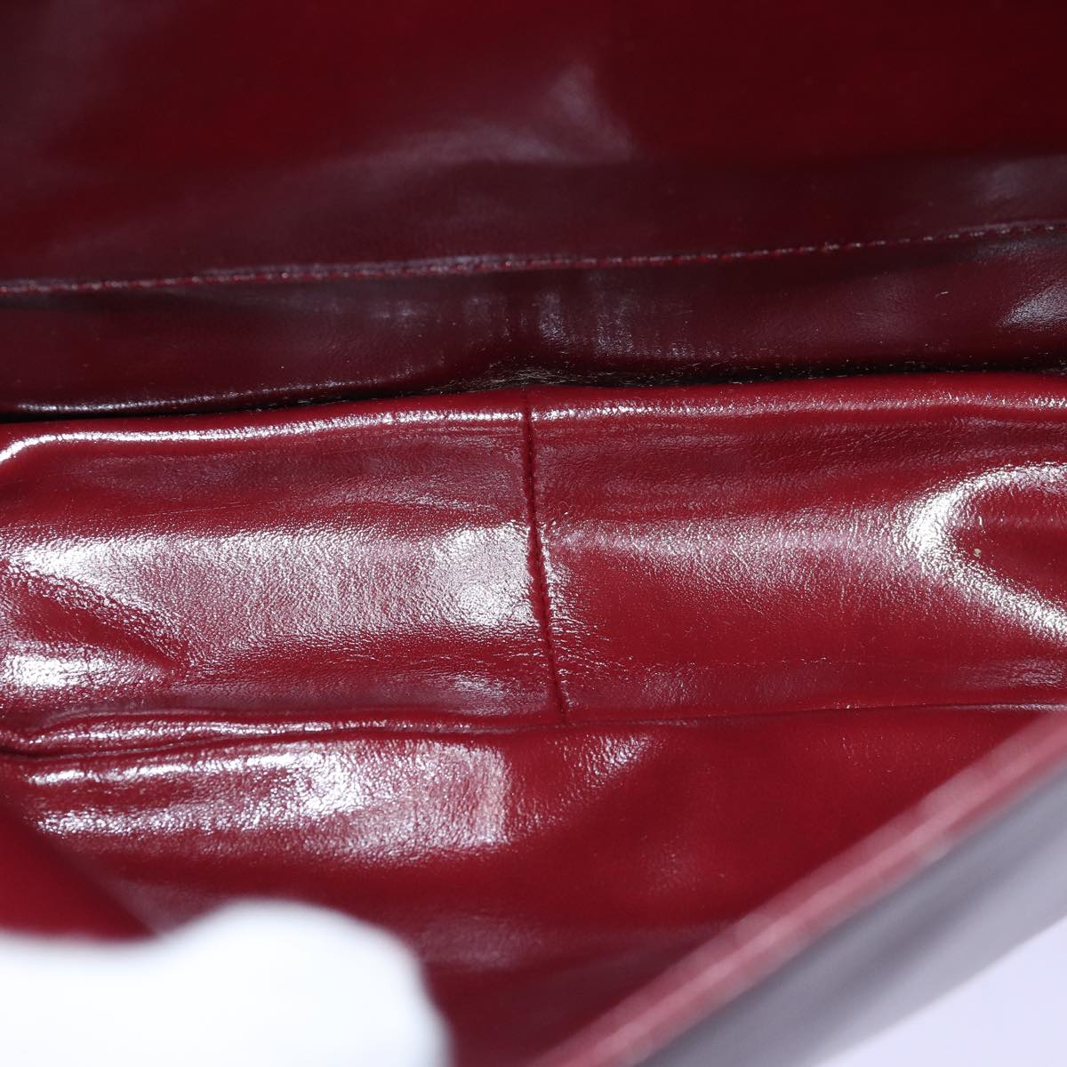 GIVENCHY Shoulder Bag Leather Bordeaux Auth bs14795