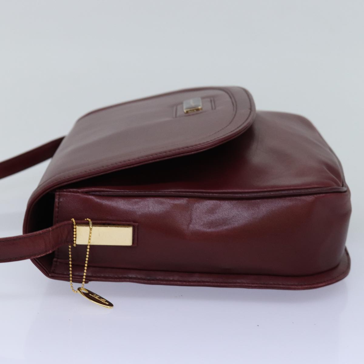 GIVENCHY Shoulder Bag Leather Bordeaux Auth bs14795