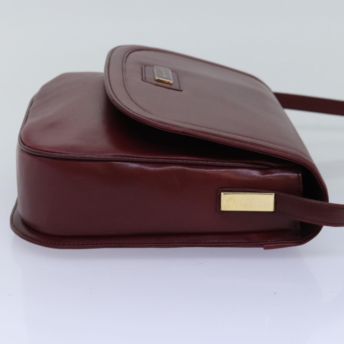 GIVENCHY Shoulder Bag Leather Bordeaux Auth bs14795