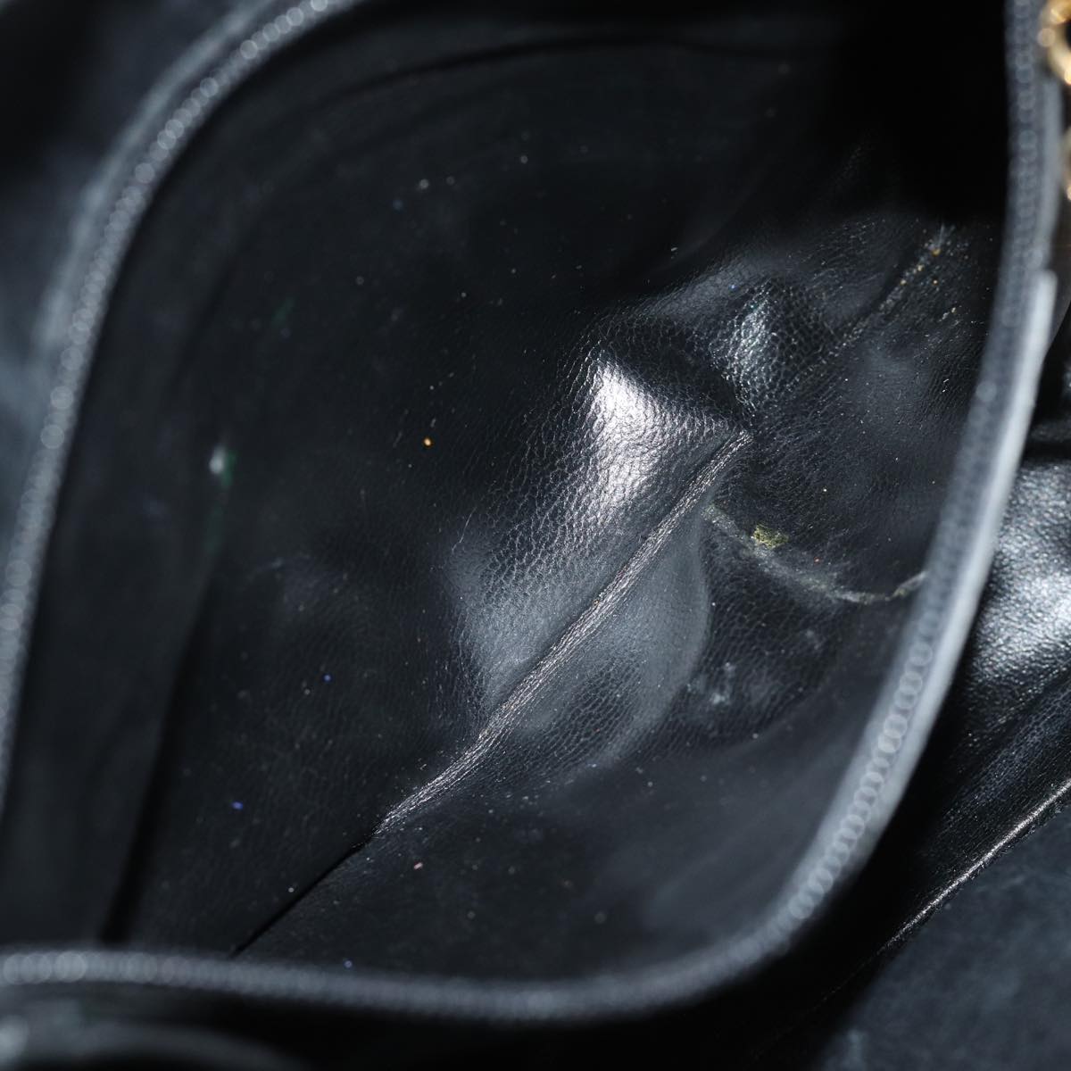 Salvatore Ferragamo Shoulder Bag Leather Black Auth bs14800