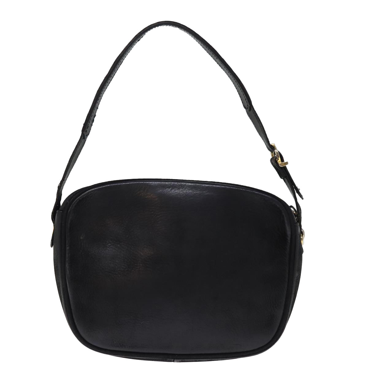 Salvatore Ferragamo Shoulder Bag Leather Black Auth bs14800