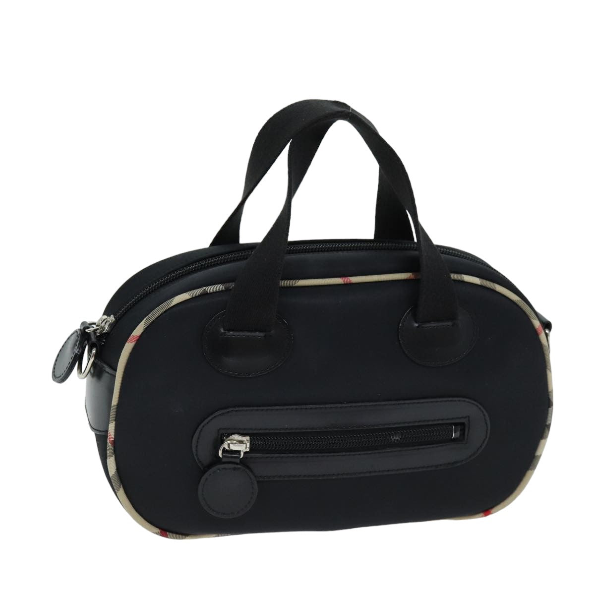 BURBERRY Hand Bag Nylon Black Auth bs14801